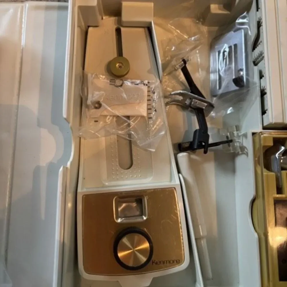Sears Kenmore Vintage Sewing Machine Accessories And Buttonholer In Case